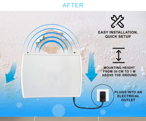 Electronic device against moisture in walls