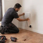 Poziționarea unui aparat pe un zid interior
