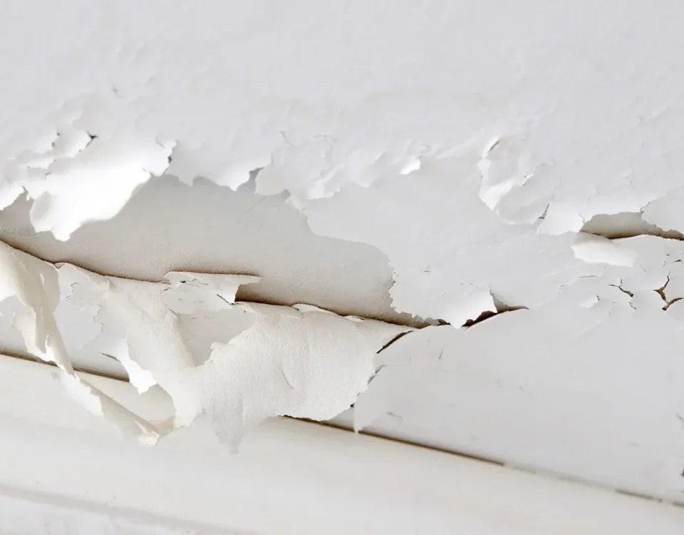 Peeling paint on an internal wall