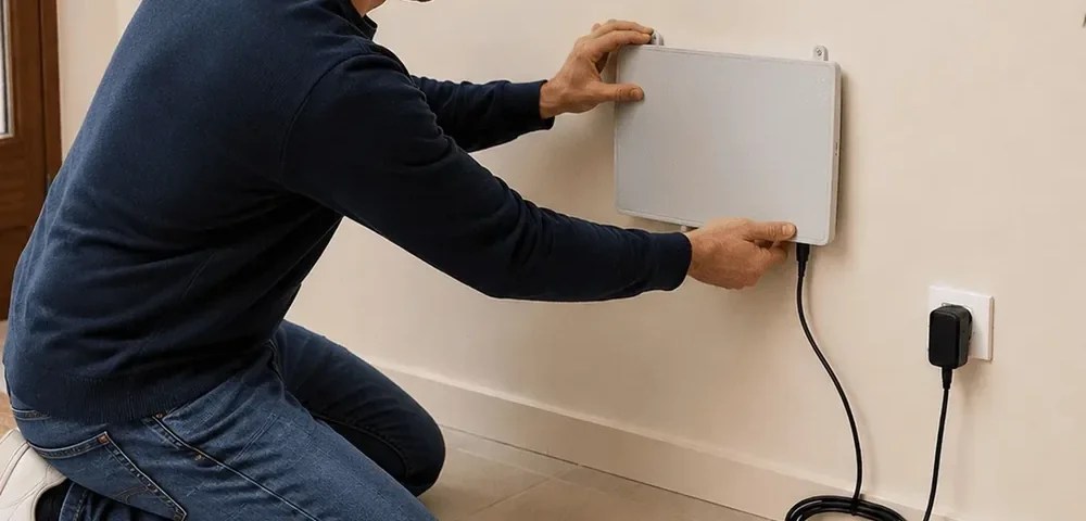Installation of a wall device with mains power